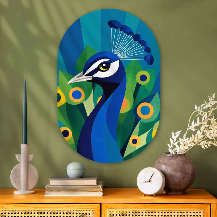 Wandoval Glas – Pauw - Cirkels - Blauw — 2