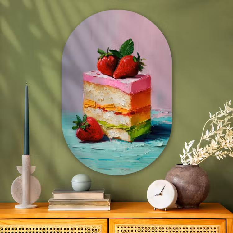 Wandoval Glas – Taartje - Aardbeien - Glazuur - Kleurrijk — 2
