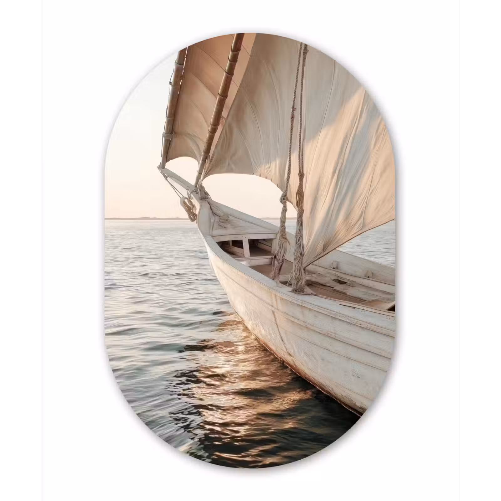 Wandoval Glas – Zeilboot - Zee - Beige - Zon — 1