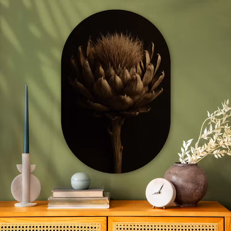 Wandoval Glas – Donkerbruin - Bloem - Textuur - Artisjok — 2