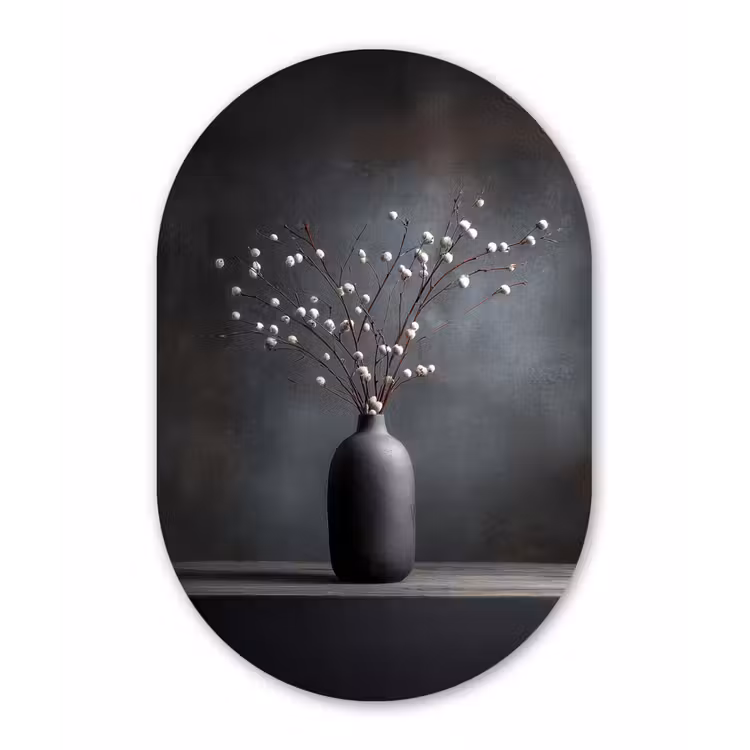 Wandoval Glas – Takken - Vaas - Bolletjes - Wit — 1
