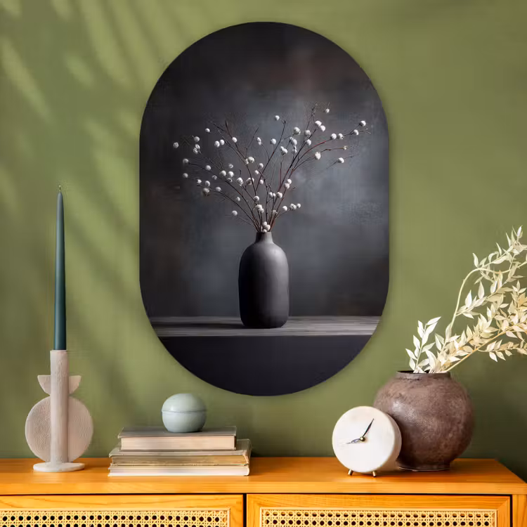 Wandoval Glas – Takken - Vaas - Bolletjes - Wit — 2