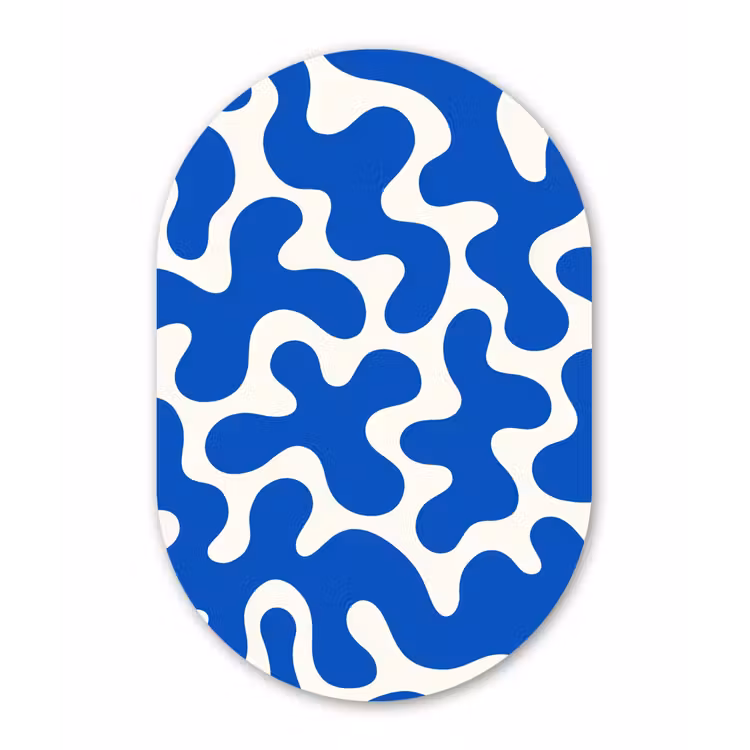 Wandoval Glas – Vormen - Abstract - Blauw - Golven — 1