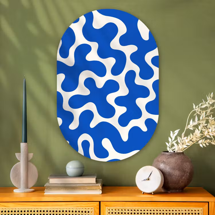 Wandoval Glas – Vormen - Abstract - Blauw - Golven — 2