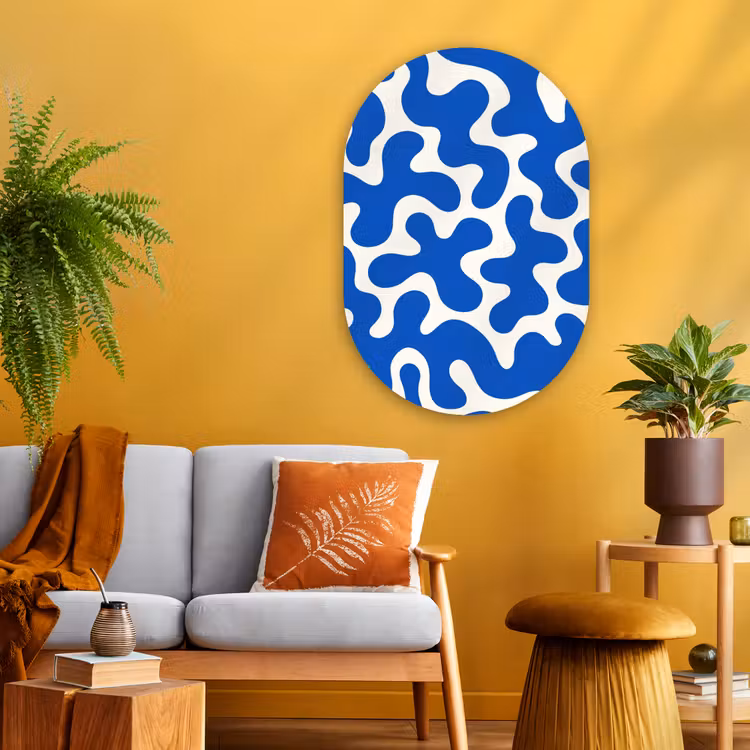 Wandoval Glas – Vormen - Abstract - Blauw - Golven — 3