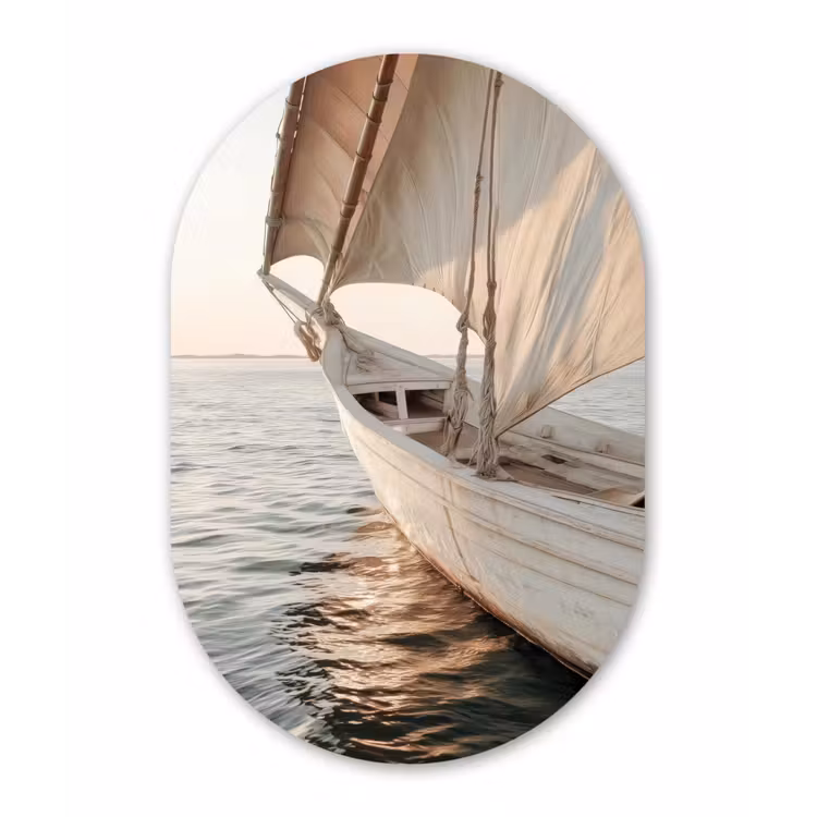 Wandoval Glas – Zeilboot - Zee - Beige - Zon — 1