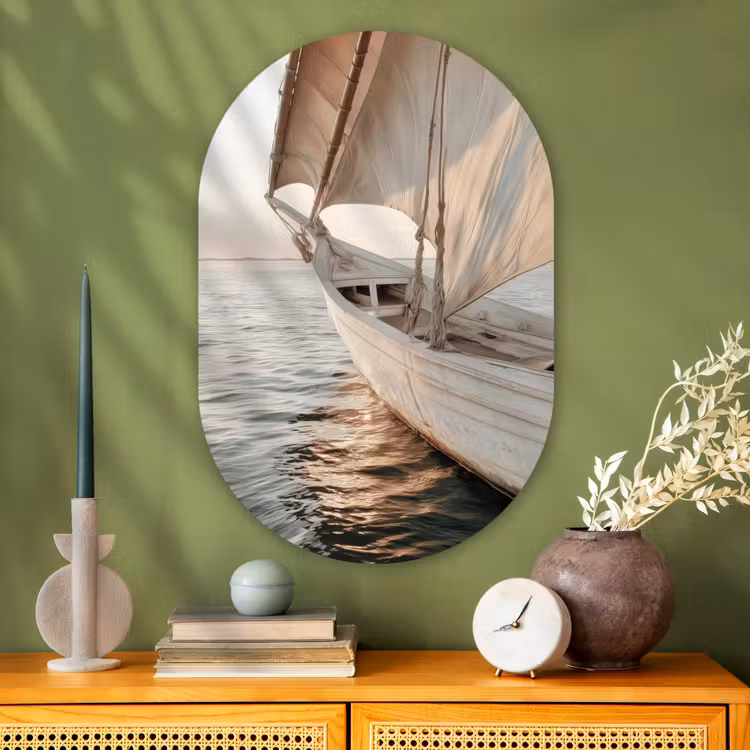 Wandoval Glas – Zeilboot - Zee - Beige - Zon — 2