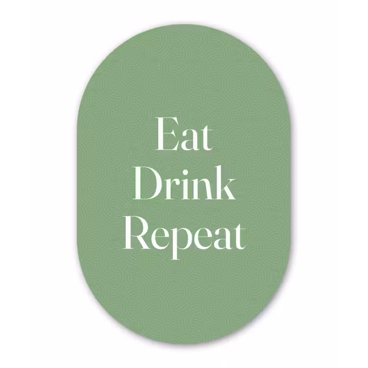 Muurovaal - aluminium - Eten - Drinken - Tekst - Mintgroen — 1