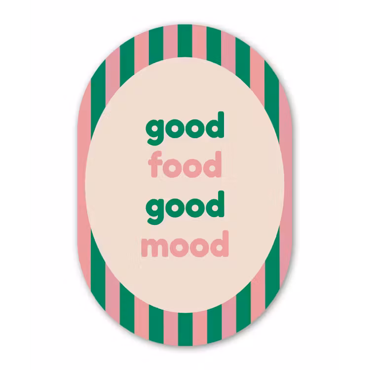 Muurovaal - aluminium - Gestreept - Quote - Ovaal - Roze — 1