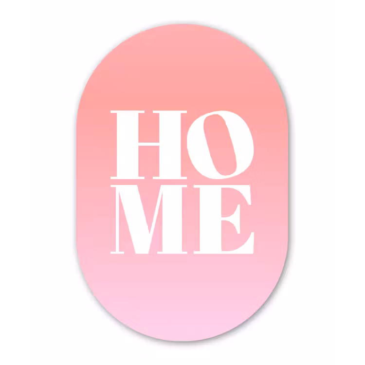 Muurovaal - aluminium - Home - Letters - Groot - Roze — 1