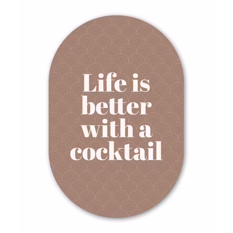 Wandoval Glas – Cocktail - Tekst - Patroon - Wit — 1