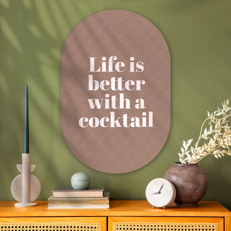 Wandoval Glas – Cocktail - Tekst - Patroon - Wit — 2