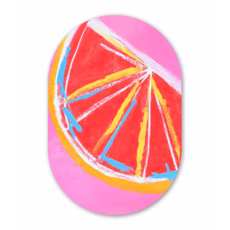 Wandoval Glas – Grapefruit - Geschilderd - Roze - Strepen — 1