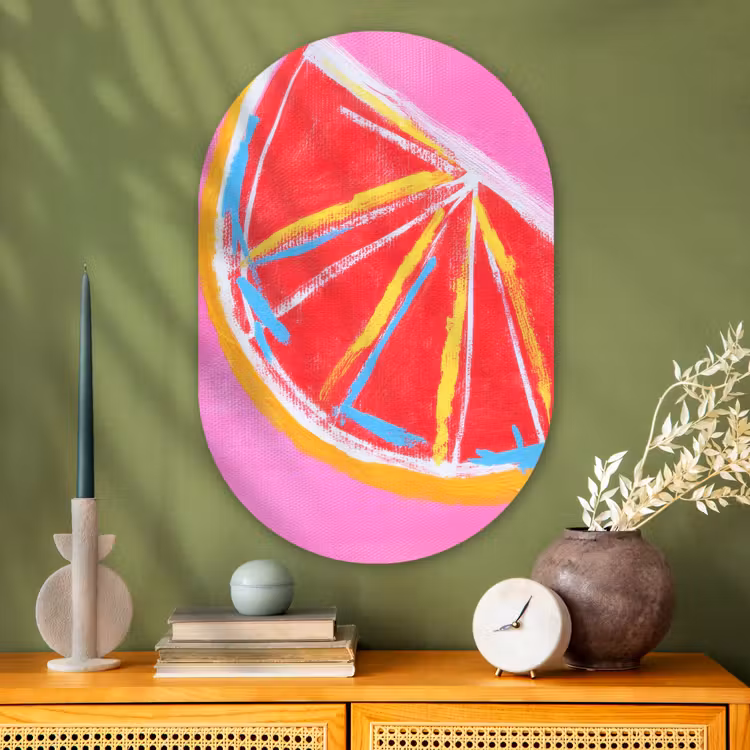 Wandoval Glas – Grapefruit - Geschilderd - Roze - Strepen — 2