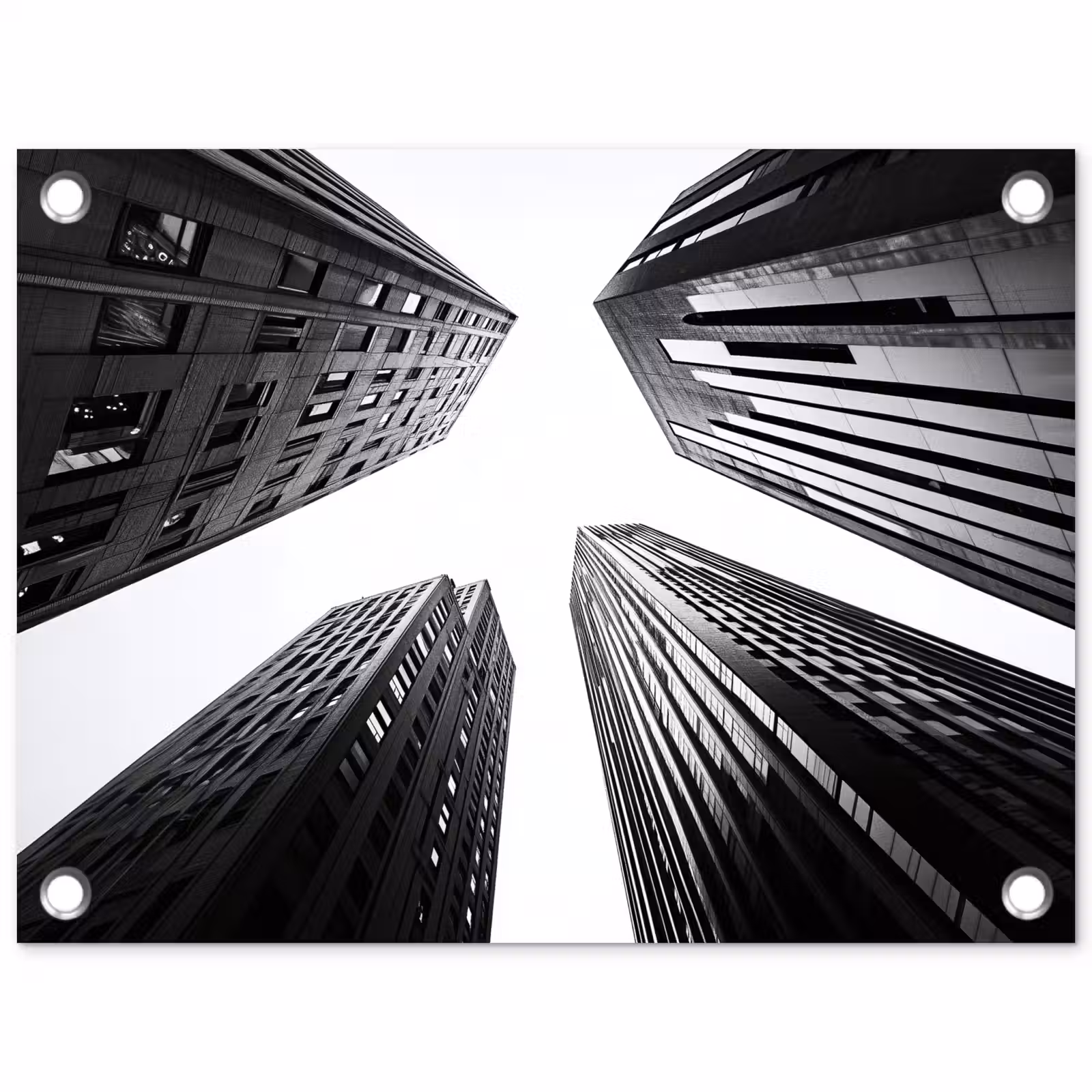 Tuinposter - Gebouwen - Lucht - Zwart — 1