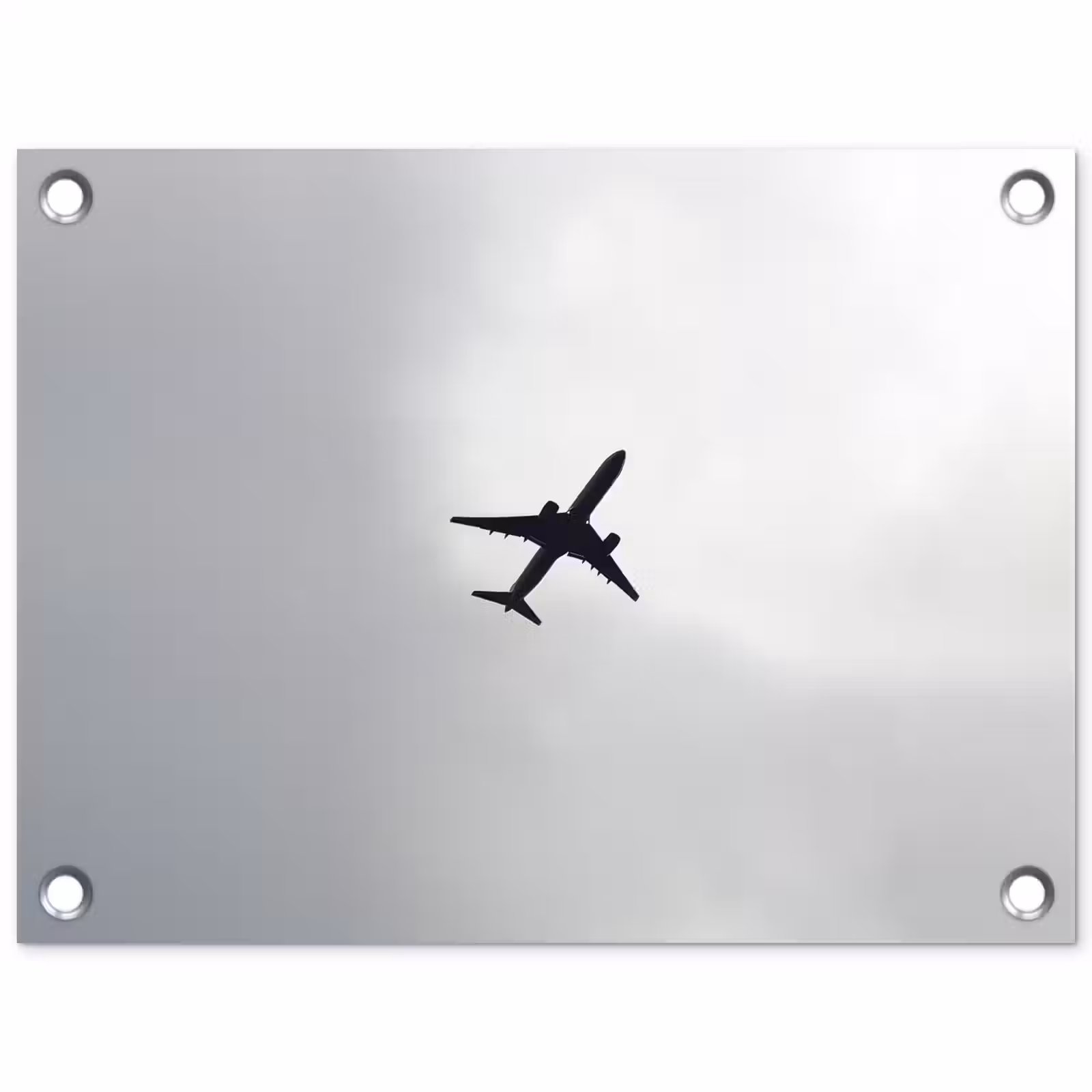 Tuinposter - Minimalistisch - Silhouet - Zwart - Vliegtuig — 1