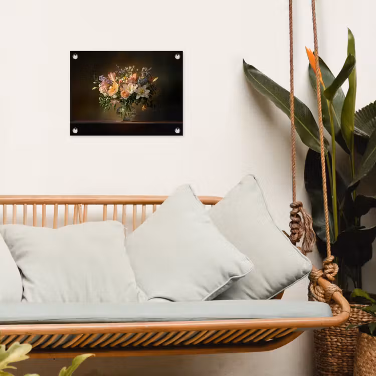 Tuinposter - Glazen - Bloemen - Boeket - Kleuren — 5