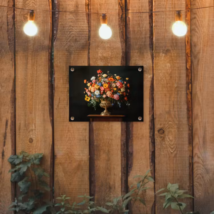 Tuinposter - Goud - Bloemen - Kleuren - Vaas — 2