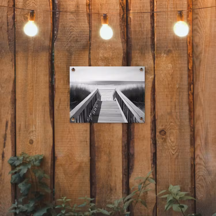 Tuinposter - Loopbrug - Hout - Strand - Zee — 2