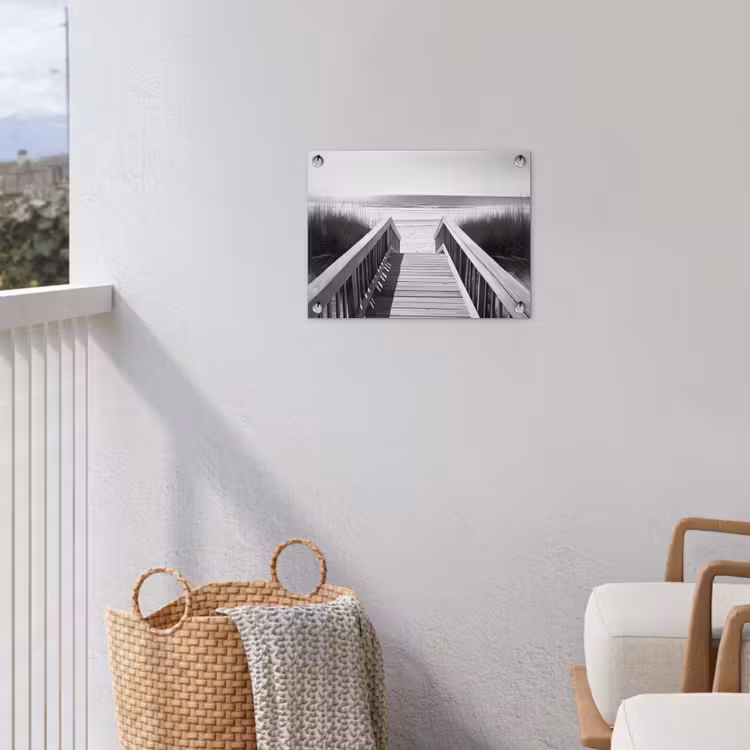 Tuinposter - Loopbrug - Hout - Strand - Zee — 3