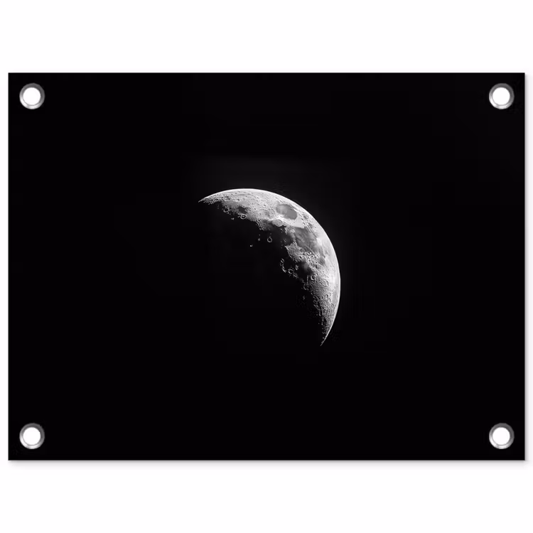 Tuinposter - Maan - Hemel - Zwart - Schaduw — 1