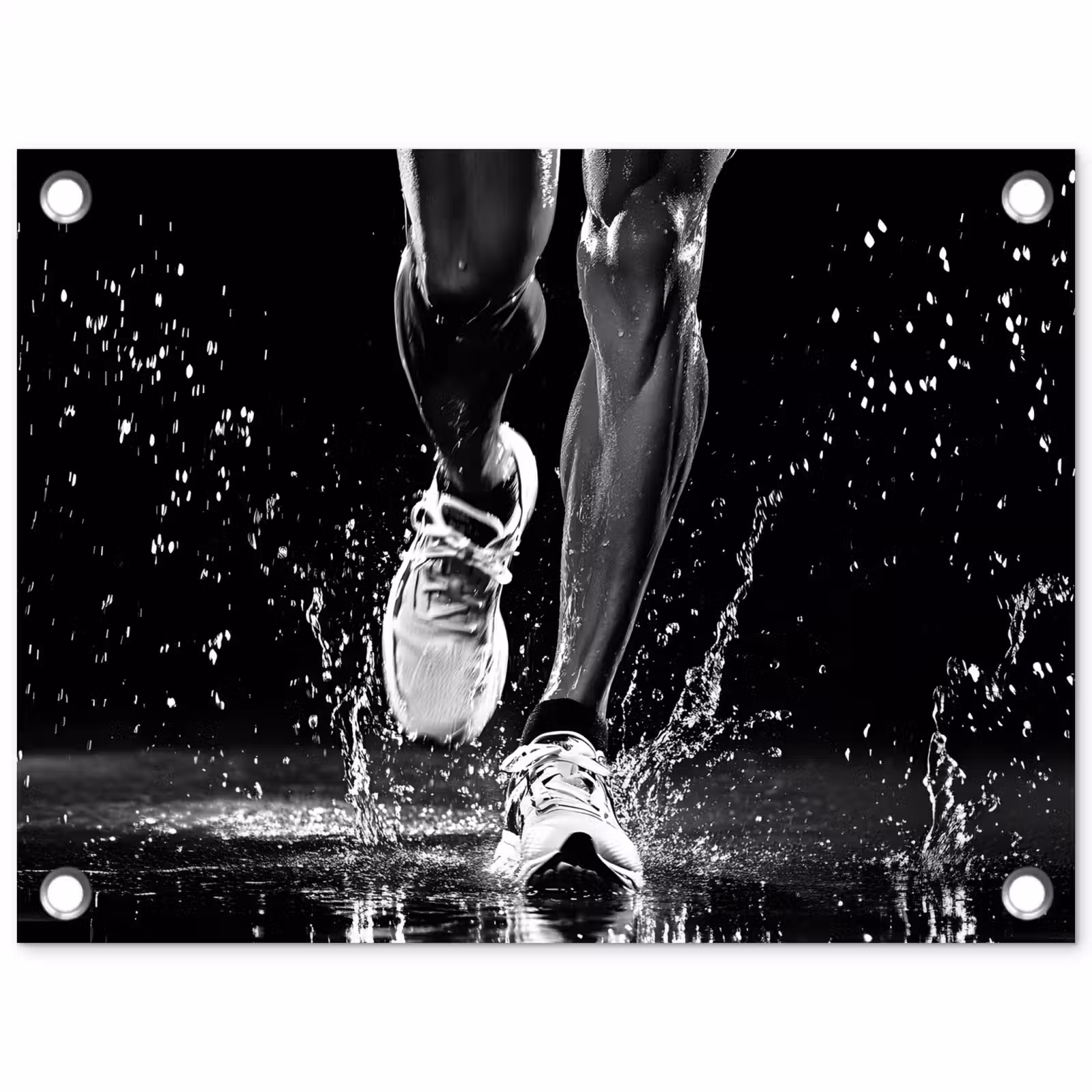 Tuinposter - Hardloopschoenen - Rennen - Druppels - Zwart — 1