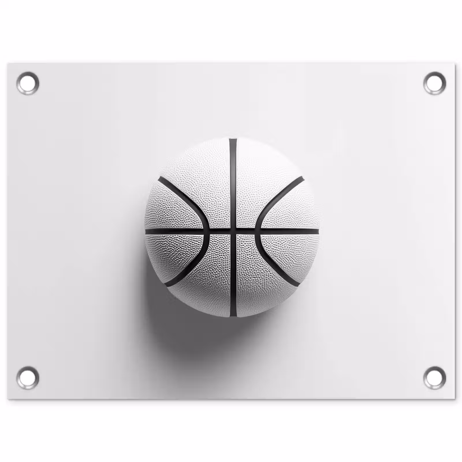 Tuinposter - Basketbal - Wit - Schaduw - Lijnen — 1