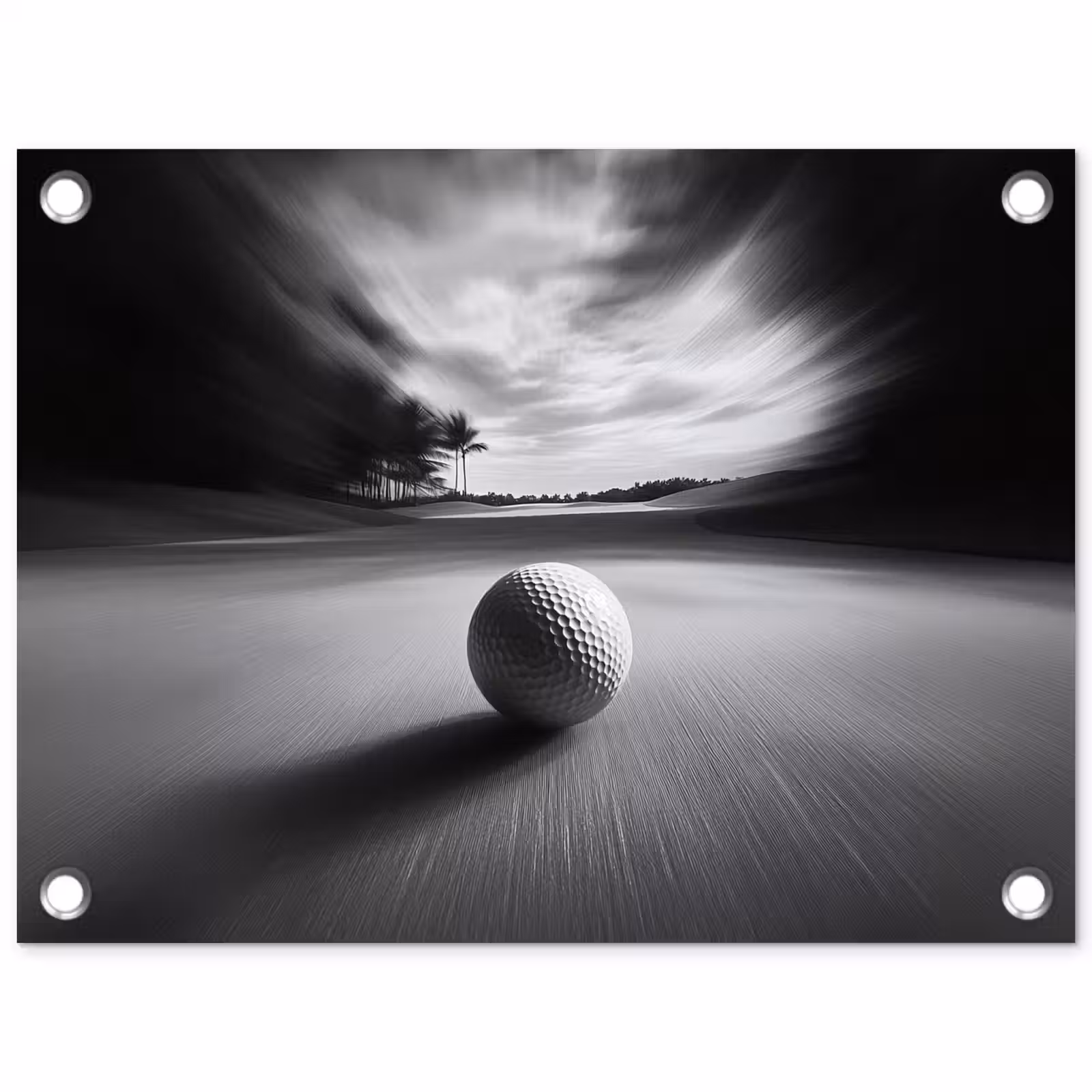 Tuinposter - Golfbal - Wazig - Zwart — 1
