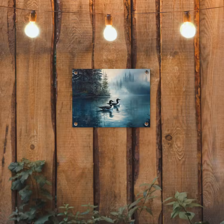 Tuinposter - Bos - Water - Eenden - Mistig — 2