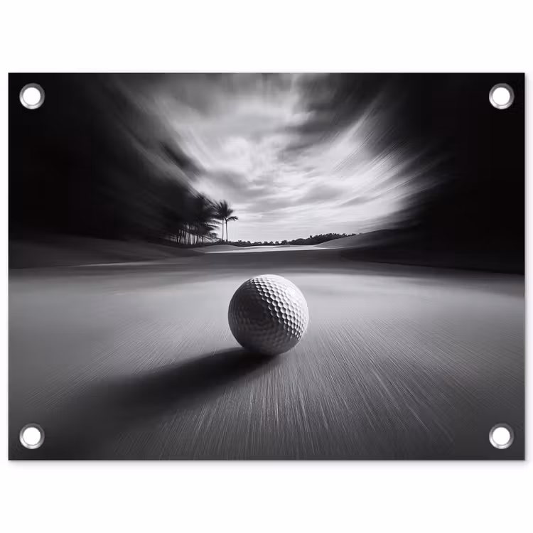 Tuinposter - Golfbal - Wazig - Zwart — 1