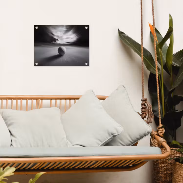 Tuinposter - Golfbal - Wazig - Zwart — 5