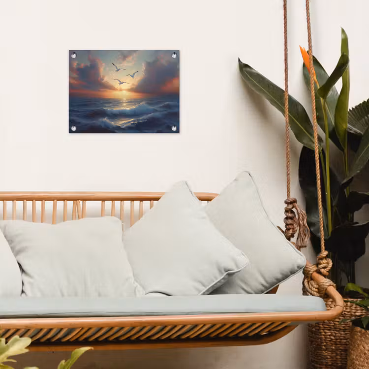 Tuinposter - Meeuwen - Zonsondergang - Zee - Wolken — 5
