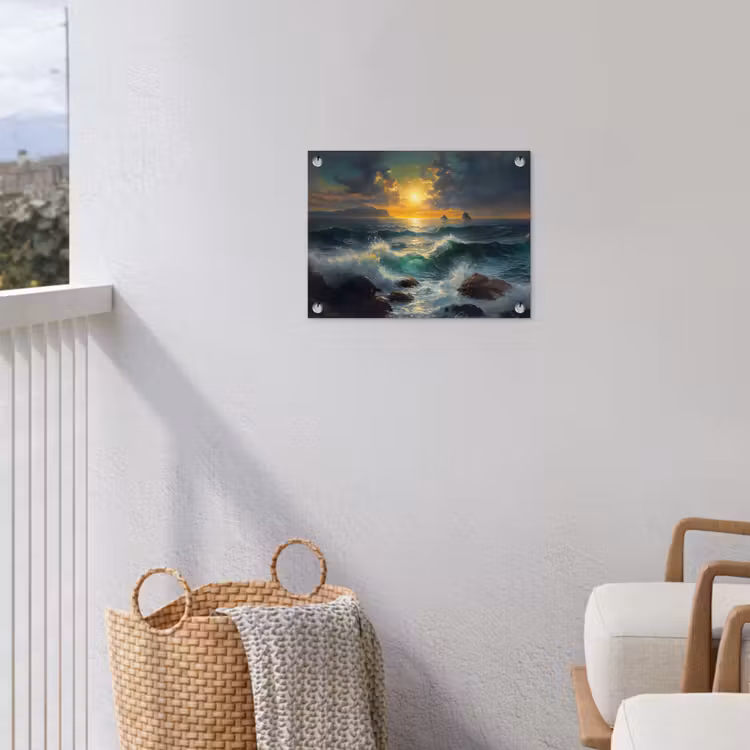 Tuinposter - Zee - Zon - Golven - Rotsen — 3