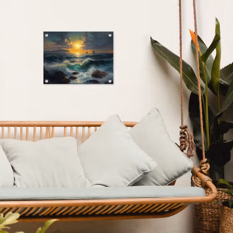 Tuinposter - Zee - Zon - Golven - Rotsen — 5