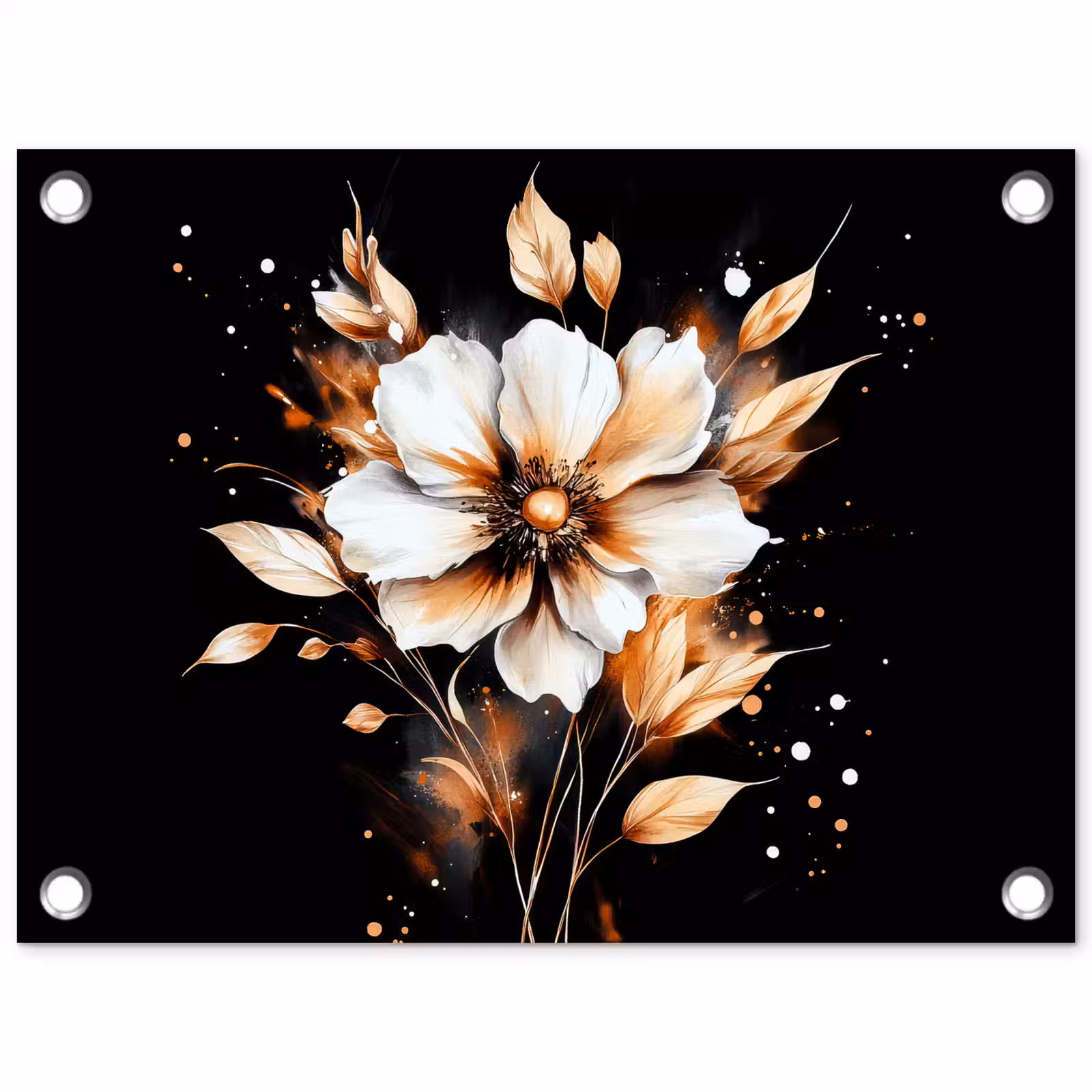 Tuinposter - Bloem - Verf - Goud - Graffiti - Modern — 1