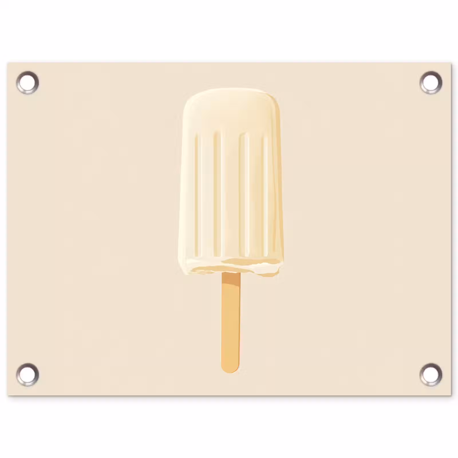 Tuinposter - Minimalistisch - Waterijsje - Stokje - Beige — 1