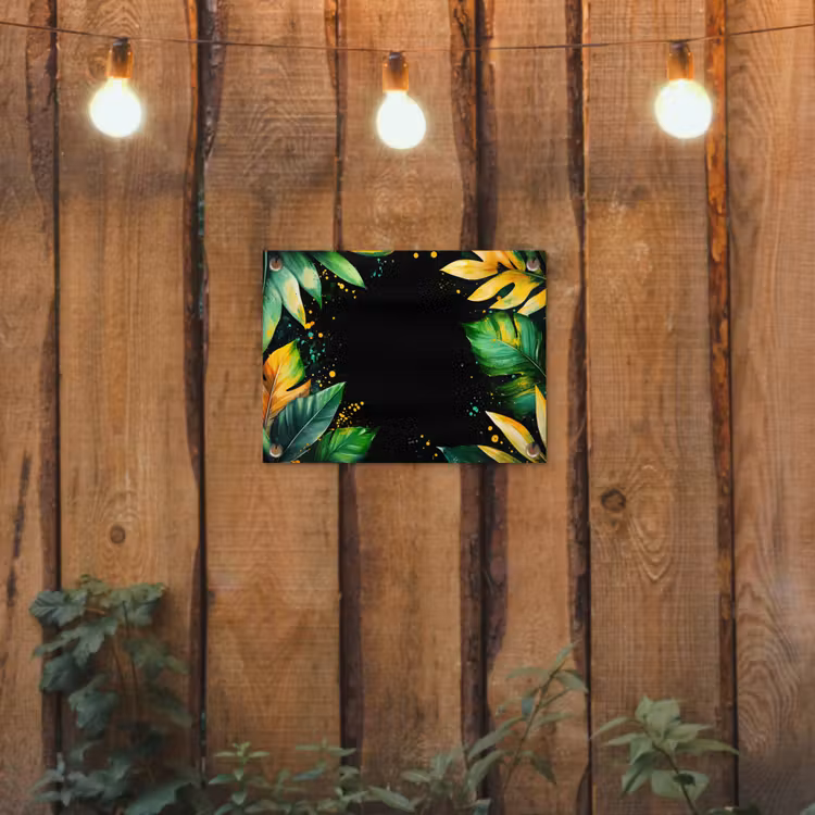 Tuinposter - Bladeren - Groen - Geel - Verf - Jungle — 2
