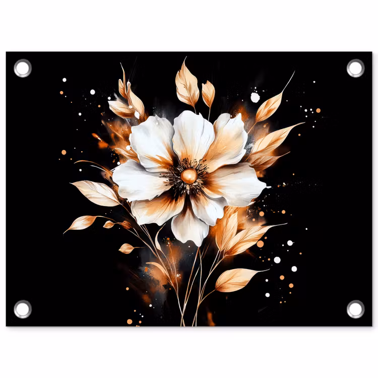 Tuinposter - Bloem - Verf - Goud - Graffiti - Modern — 1