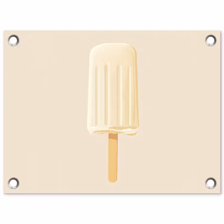 Tuinposter - Minimalistisch - Waterijsje - Stokje - Beige — 1