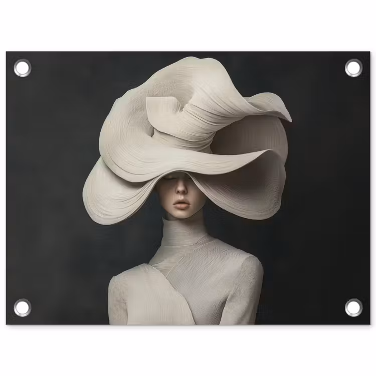 Tuinposter - Modern - Vrouw - Hoed — 1