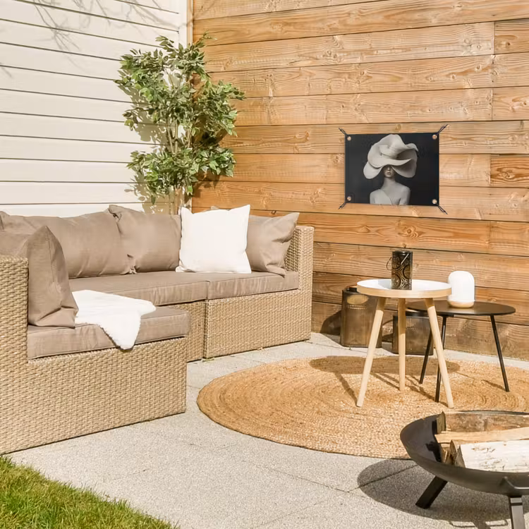 Tuinposter - Modern - Vrouw - Hoed — 4