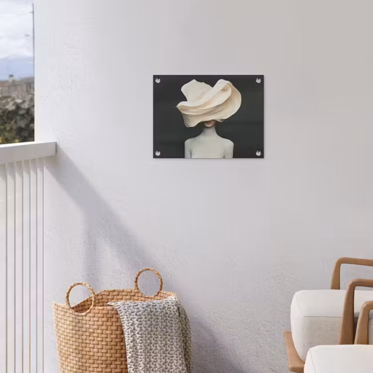 Tuinposter - Vrouw - Beige - hoed — 3