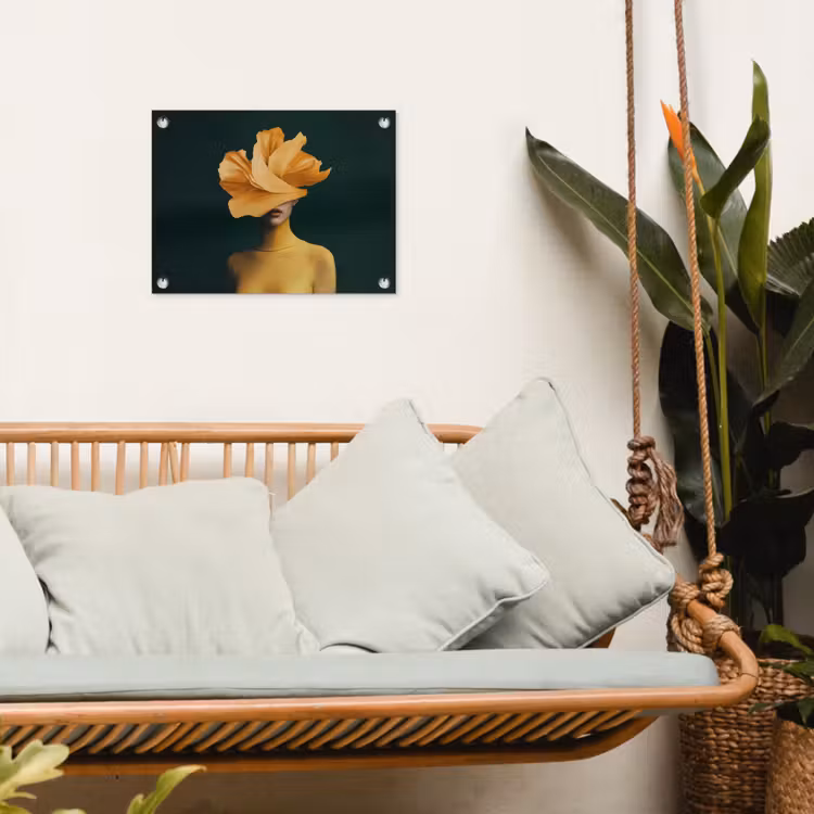Tuinposter - Vrouw - Hoed - Geel — 5
