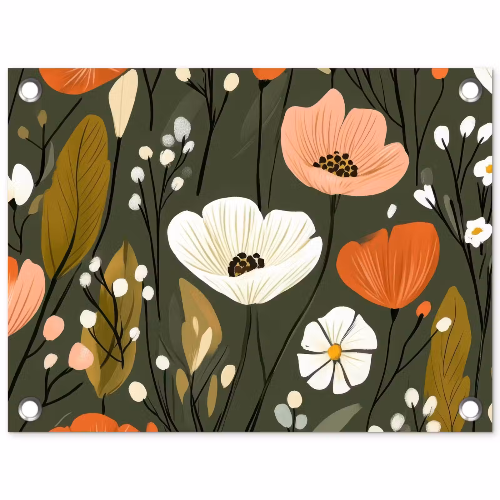 Tuinposter - Bloemen - Illustratie - Groen — 1