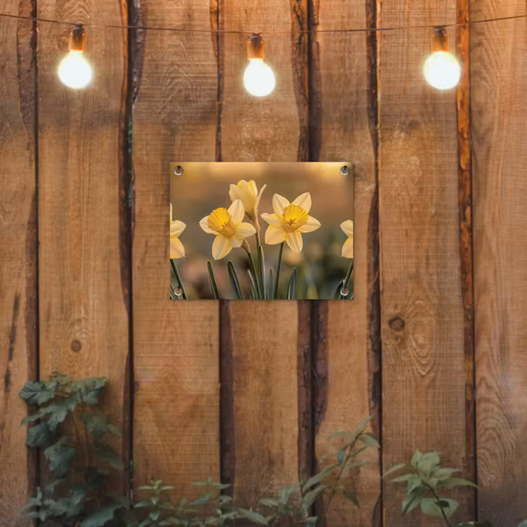 Tuinposter - Bloemen - Geel - Wazig — 2