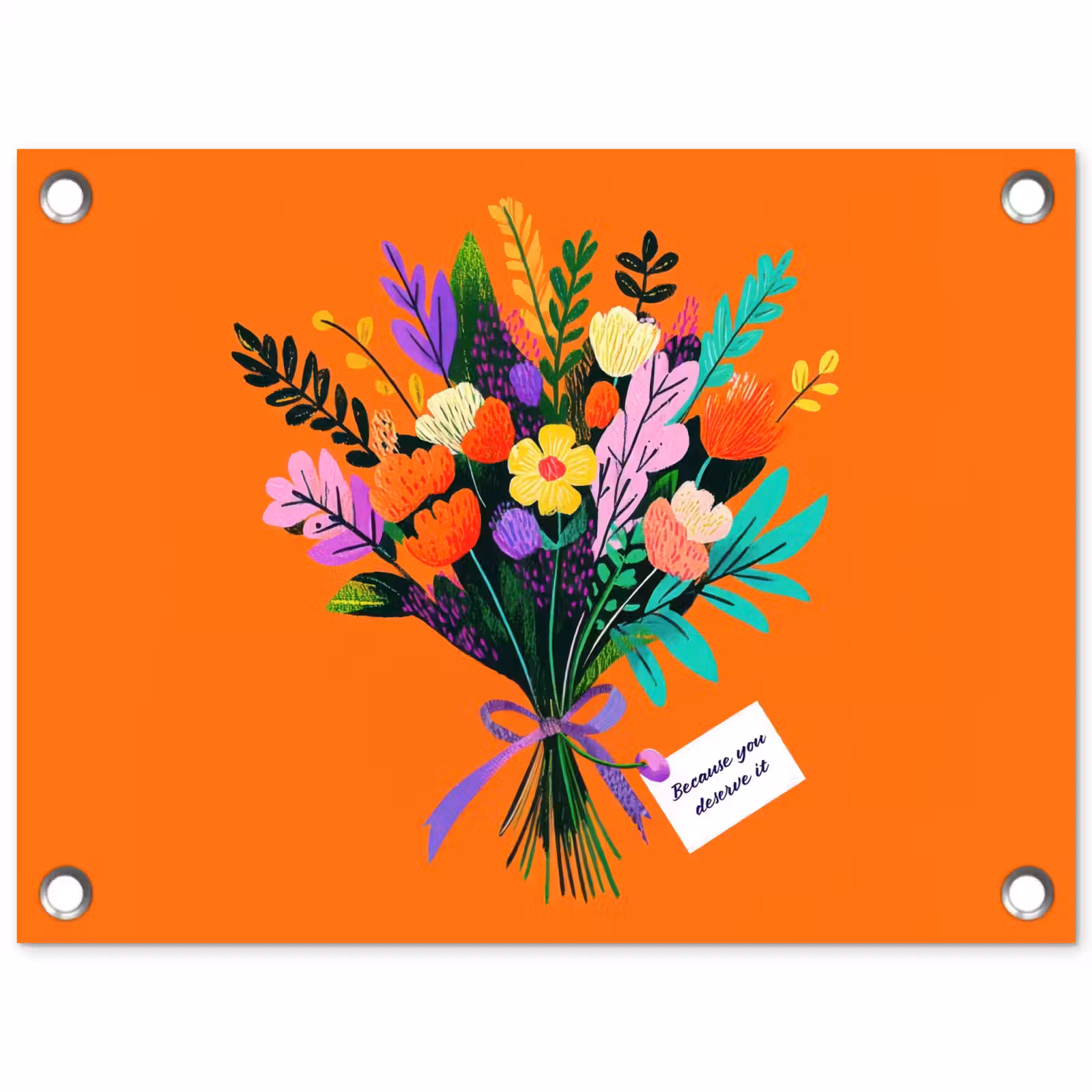 Tuinposter - Kaartje - Boeket - Bloemen — 1