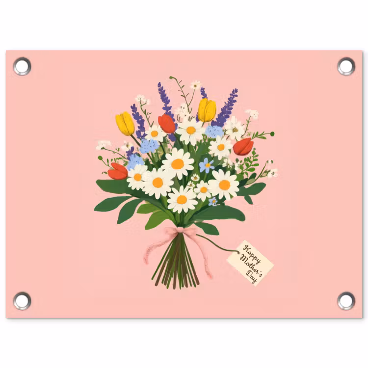 Tuinposter - Bloemen - Lint - Kaartje — 1