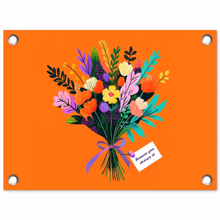 Tuinposter - Kaartje - Boeket - Bloemen — 1