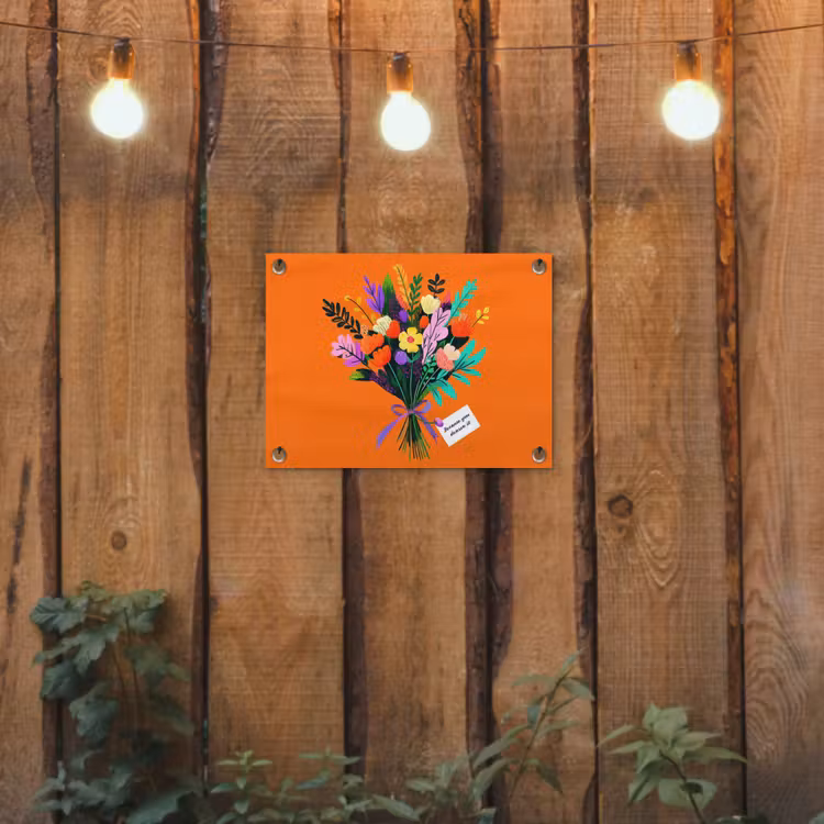 Tuinposter - Kaartje - Boeket - Bloemen — 2