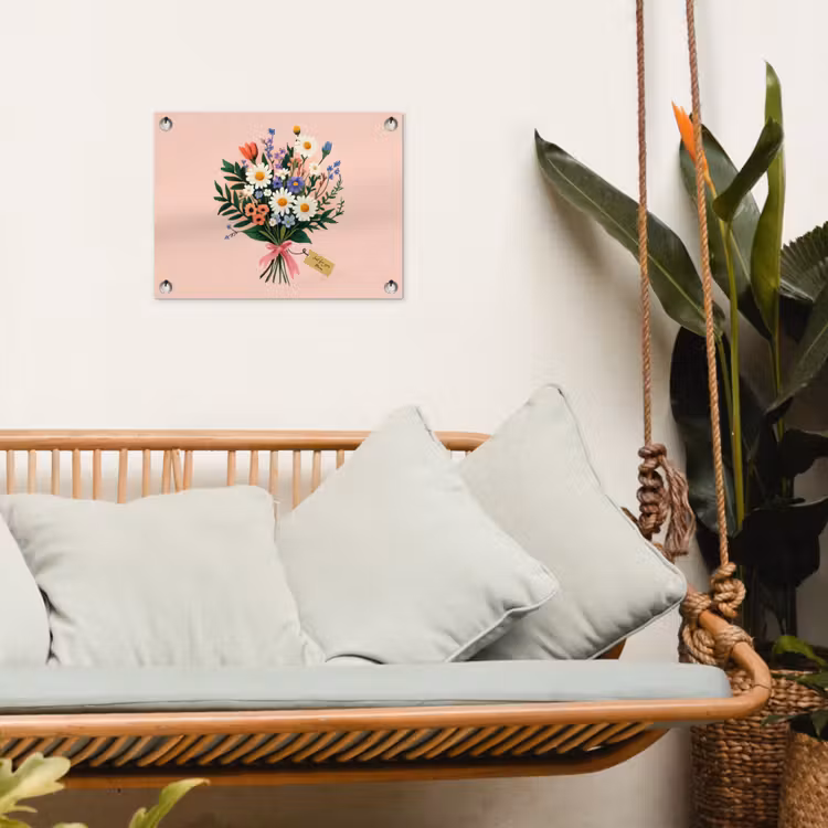 Tuinposter - Margrieten - Boeket - Strikje - Roze — 5